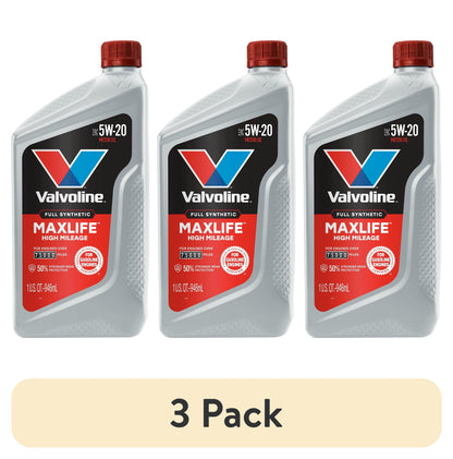 (5 pack) Valvoline MaxLife Full Synthetic High Mileage 5W-20 Motor Oil 1 Quart