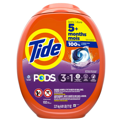 Tide PODS Laundry Detergent Soap Pacs, Spring Meadow Scent, 102 Count