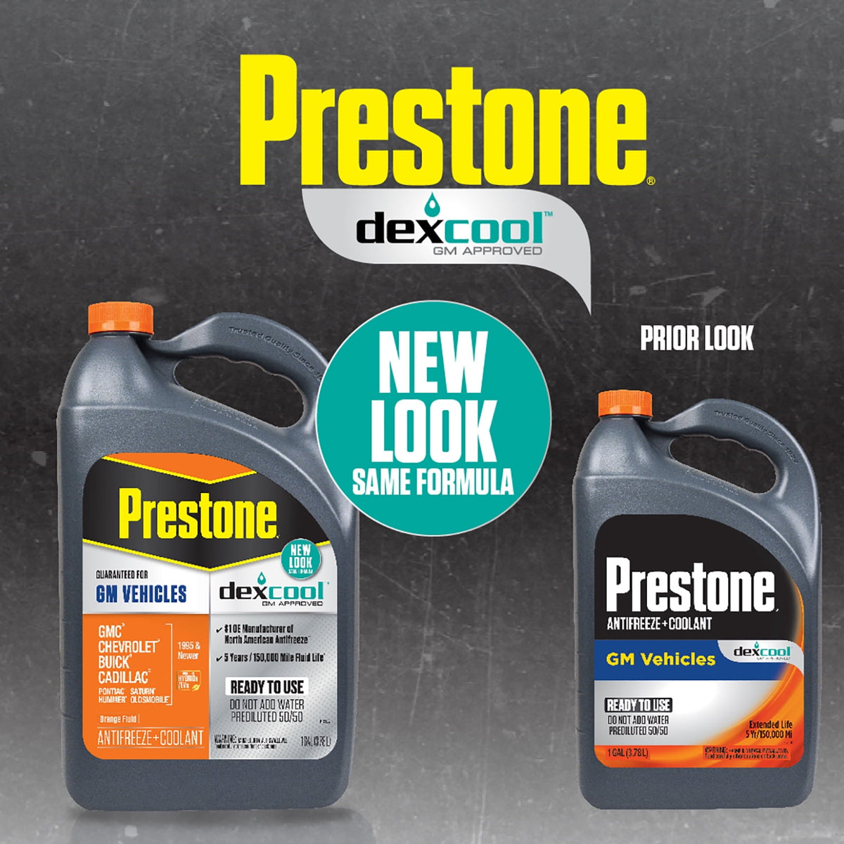(2 pack) Prestone DEX-COOL Antifreeze+Coolant for GM Vehicles; Extended Life -1 gal- Ready to Use, 50/50