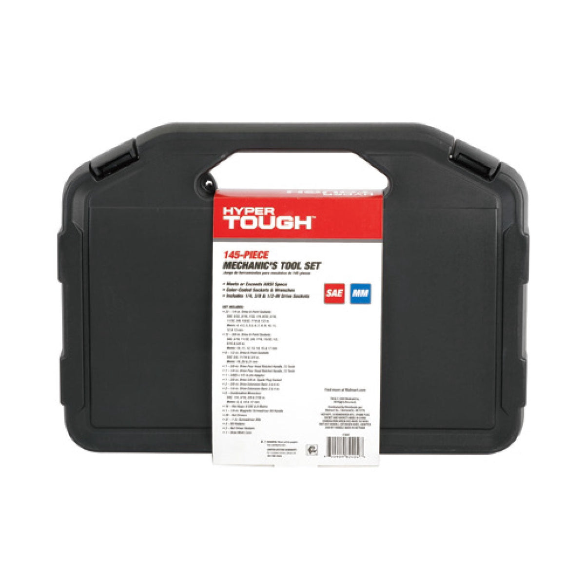 Hyper Tough 145-Piece Mechanics Tool Set, 1/4, 3/8 & 1/2-inch Drive (SAE & mm)