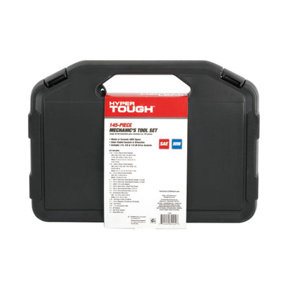 Hyper Tough 145-Piece Mechanics Tool Set, 1/4, 3/8 & 1/2-inch Drive (SAE & mm)