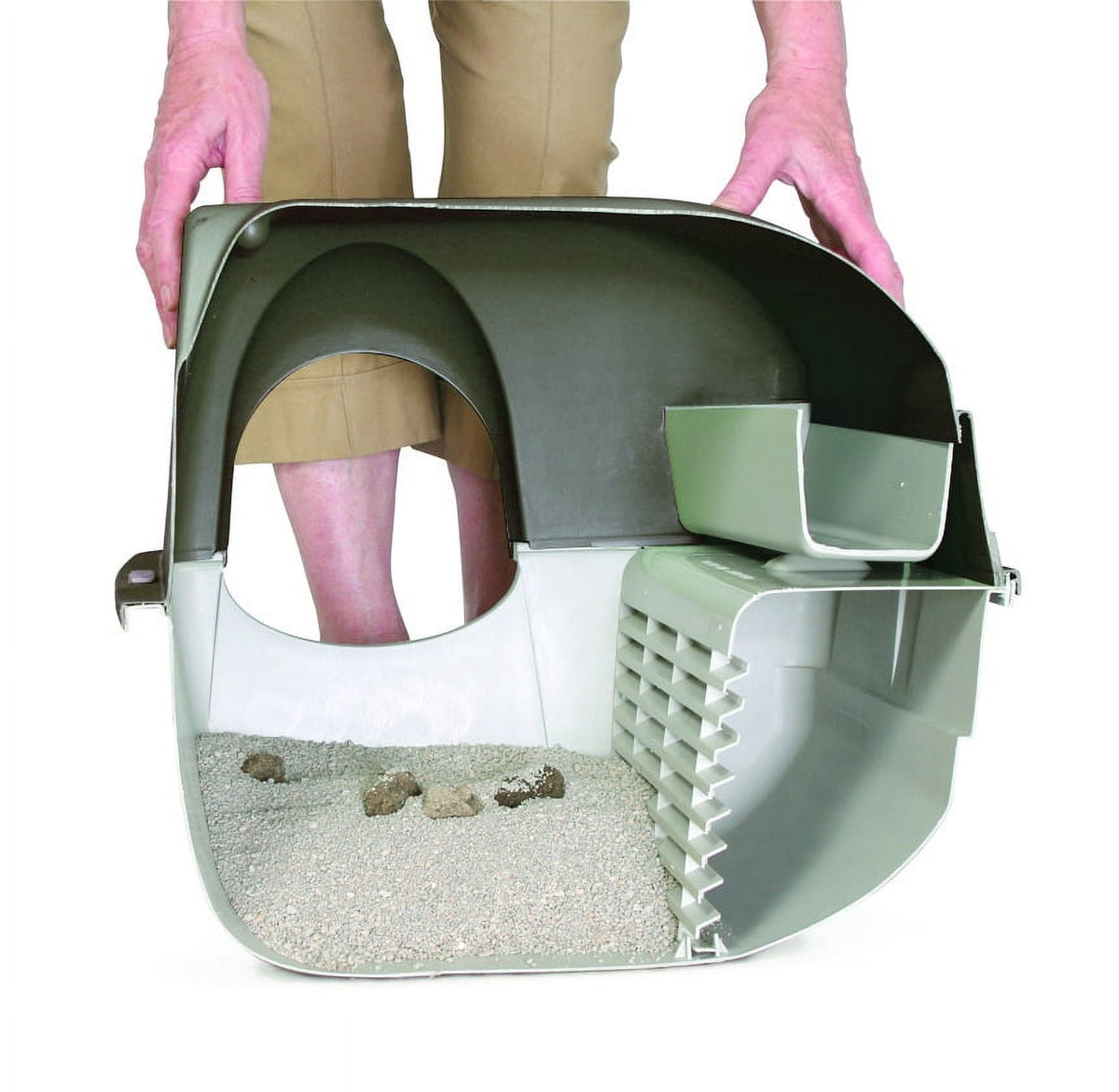 Omega Paw Inc. - Self-cleaning Litter Box- Brown-taupe Large - RALG4