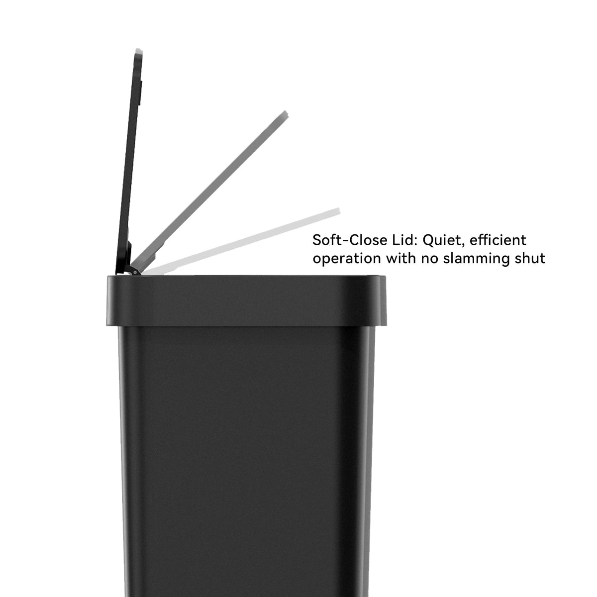 Mainstays Kitchen Motion Sensor Trash Can, 13.2 gal Plastic Automatic Garbage Bin, Black