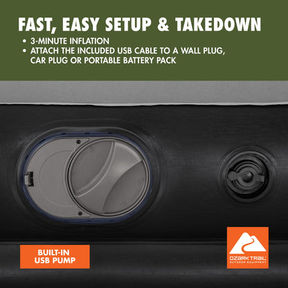 Ozark Trail 13 in Full Air Mattress with Built-In USB Pump