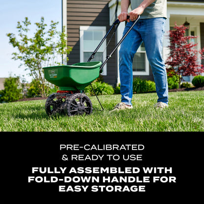 Scotts Turf Builder EdgeGuard Mini Broadcast Spreader for Grass Seed, Fertilizer, Salt, Ice Melt