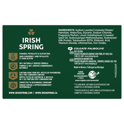 (4 pack) Irish Spring Moisture Blast Deodorant Bar Soap for Men, 3.7 oz Bar (12 Pack)