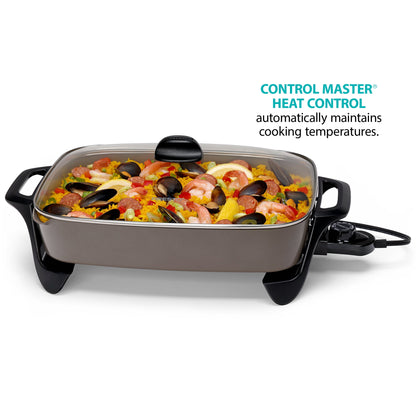 Presto 16" Ceramic Electric Skillet with Glass Cover, Silver 06860