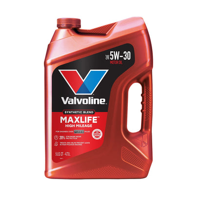 (2 pack) Valvoline MaxLife High Mileage 5W-30 Synthetic Blend Motor Oil 5 Quart