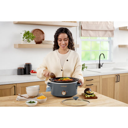 Crock-Pot Manual 4-Quart Slow Cooker, Mussel Gray