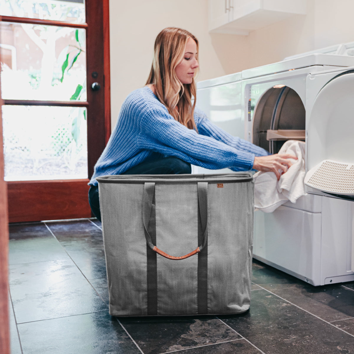 (2 pack) CleverMade Collapsible Fabric Laundry Hamper LUXE, Gray, Adult