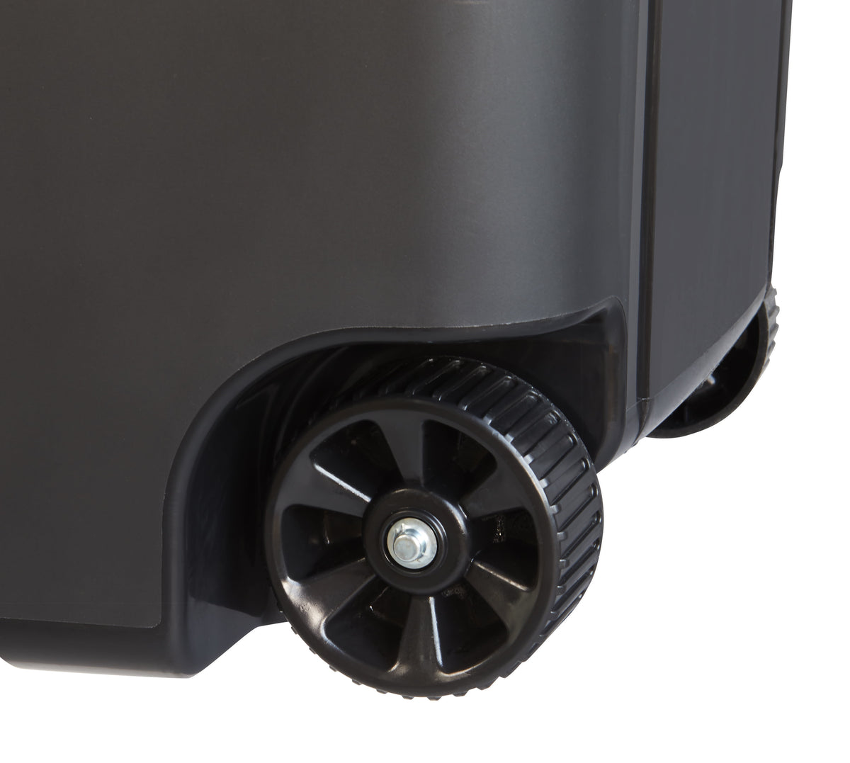 Hyper Tough 45 Gallon Wheeled Heavy Duty Plastic Garbage Can with Attached Lid, Black