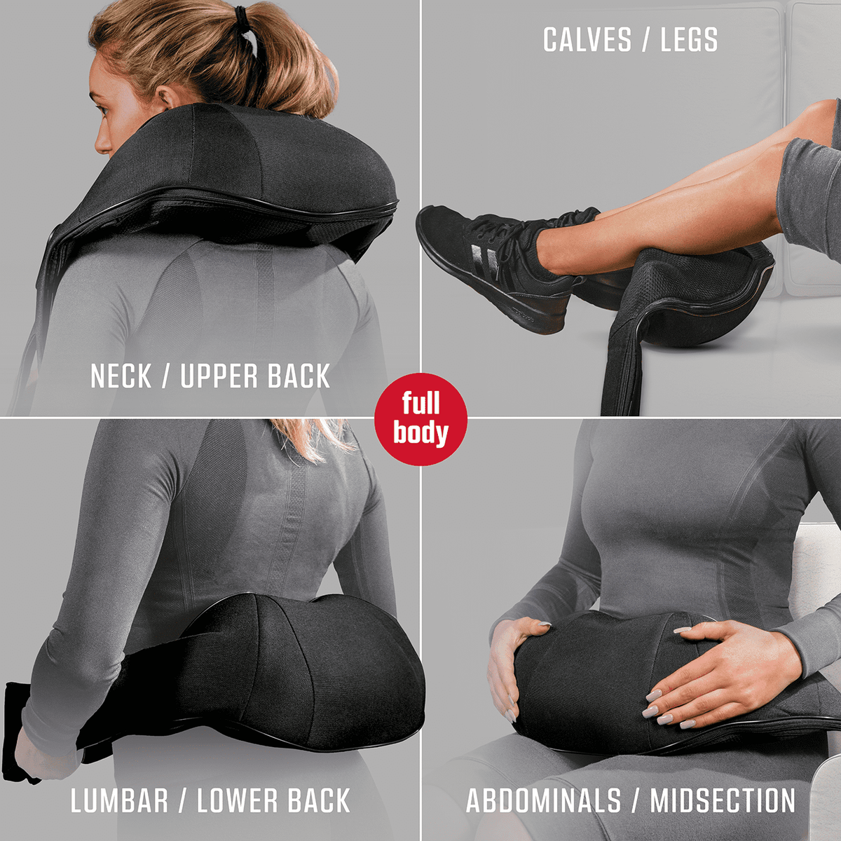 FitRx Cordless Shiatsu 3D Massager, USB-Rechargeable Shoulder, Back, and Neck Massager with Heat