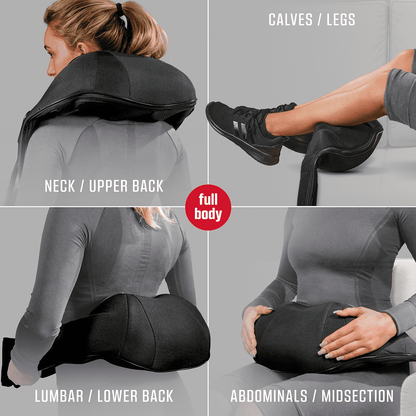 FitRx Cordless Shiatsu 3D Massager, USB-Rechargeable Shoulder, Back, and Neck Massager with Heat