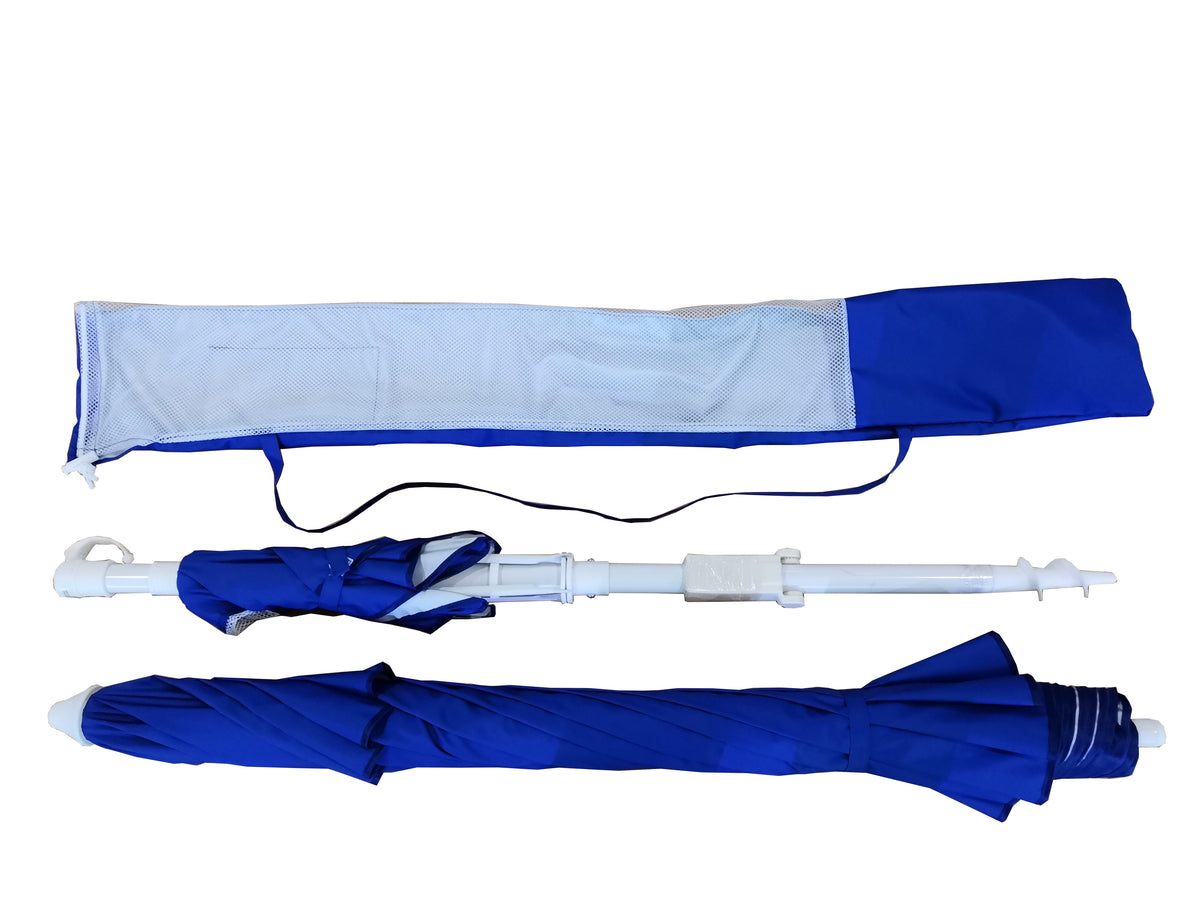 Mainstays 7 ft Round Beach Umbrella, Royal Blue, UPF 50+