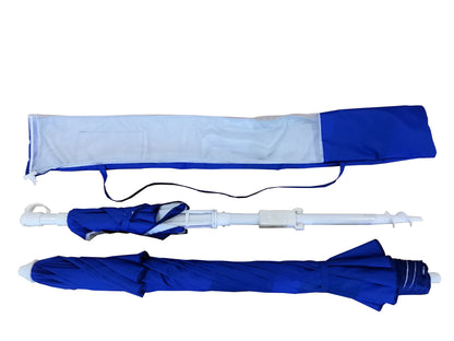 Mainstays 7 ft Round Beach Umbrella, Royal Blue, UPF 50+