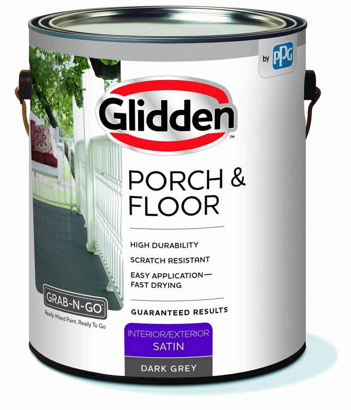 Glidden Porch & Floor 1 gal. Dark Gray Satin Interior/Exterior Paint with Primer