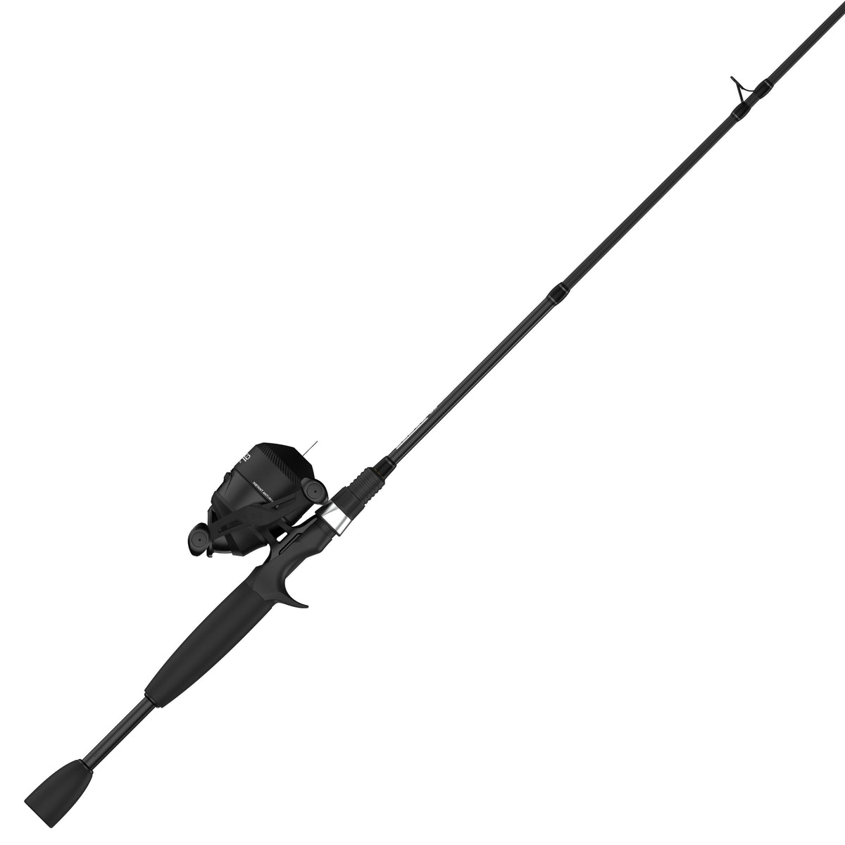 Zebco 33 Tactical Spincast Reel and Fishing Rod Combo, 6-Foot 2-Piece Fishing Pole, Size 30 Reel, Black