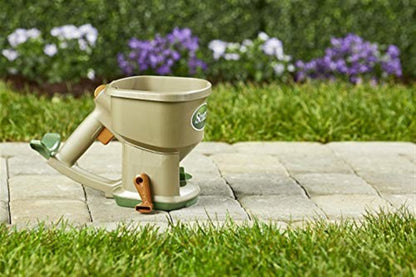 Scotts Whirl Hand-Powered Spreader for Grass Seed, Fertilizer, Salt and Ice Melt