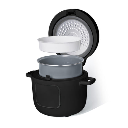 Beautiful 14-Cup Cooked, 6-Cups Uncooked Electric Rice and Grain Cooker, EverGood Ceramic Nonstick Coating, Black Sesame by Drew Barrymore