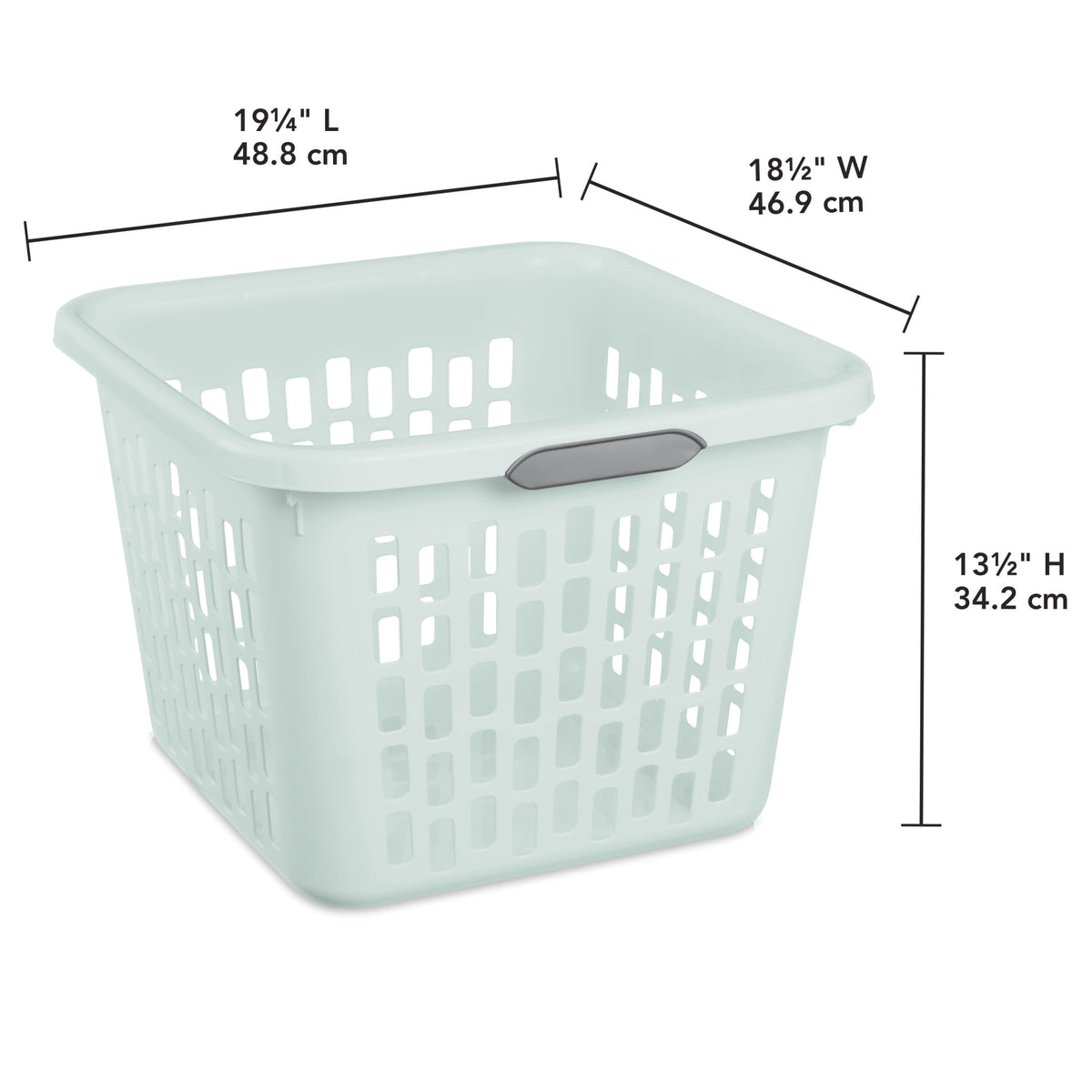 Sterilite Small 1.5 Bushel Square Plastic Laundry Basket with 2 Comfort Grip Handles, Mint, 6 Pack