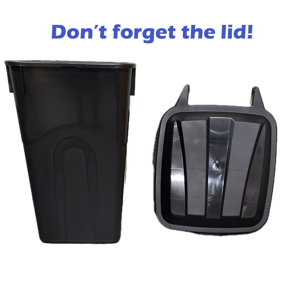 Hyper Tough 45 Gallon Wheeled Heavy Duty Plastic Garbage Can with Attached Lid, Black