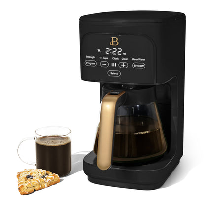 Beautiful by Drew Barrymore 12-Cup Programmable Coffee Maker, Black Sesame