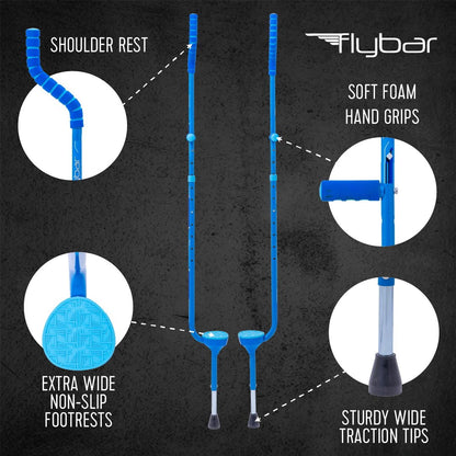 Flybar Master Walking Stilts For Kids Ages 9 & up, Adjustable, up to 200 lbs- Blue