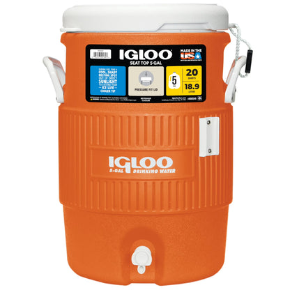 Igloo 5 Gallon Heavy-Duty Beverage Cooler, Orange