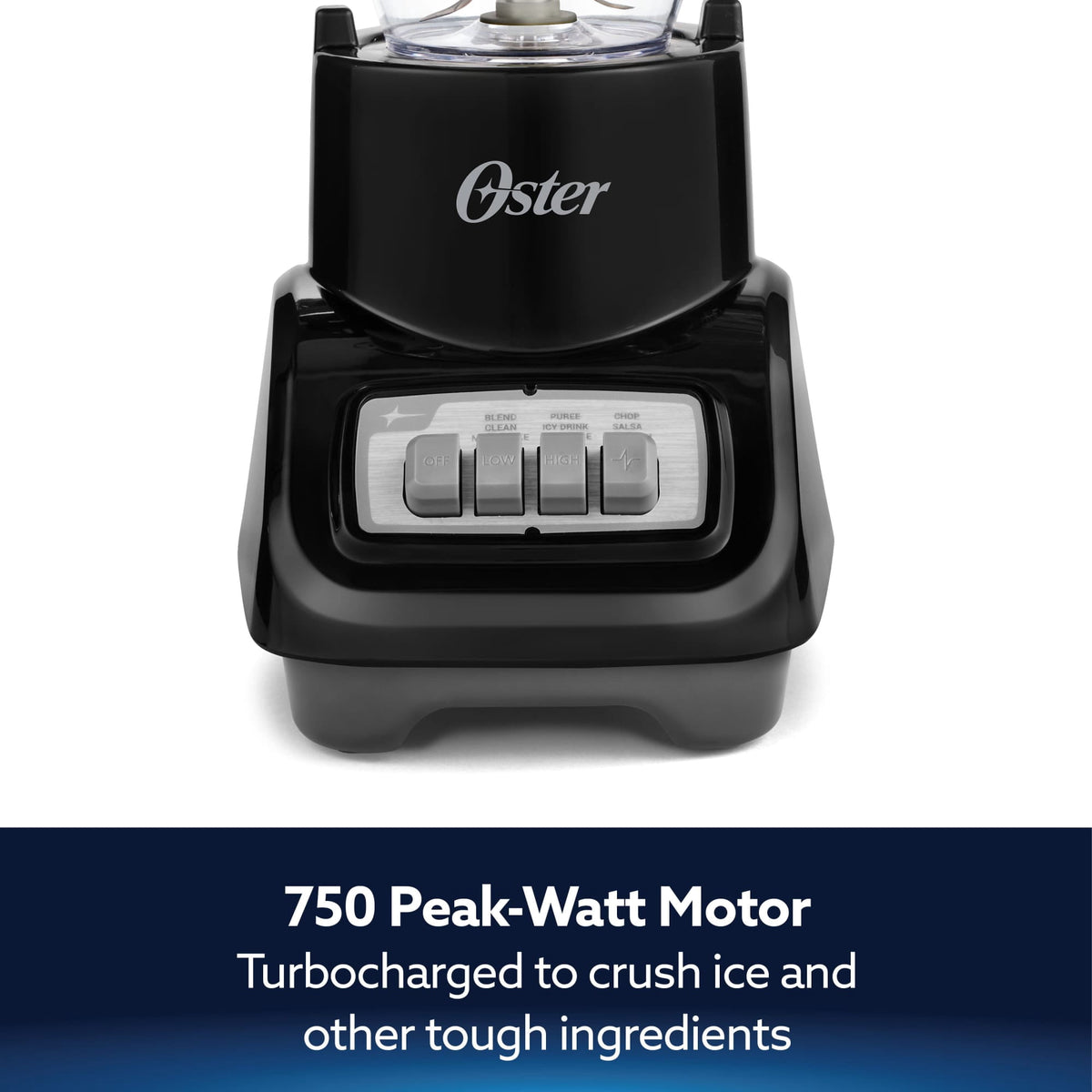 Oster Turbo 5-Speed 750W Black Countertop Blender With 6 Cup Jar, Kitchen Blender, Blender for Smoothies