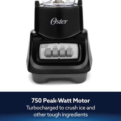 Oster Turbo 5-Speed 750W Black Countertop Blender With 6 Cup Jar, Kitchen Blender, Blender for Smoothies