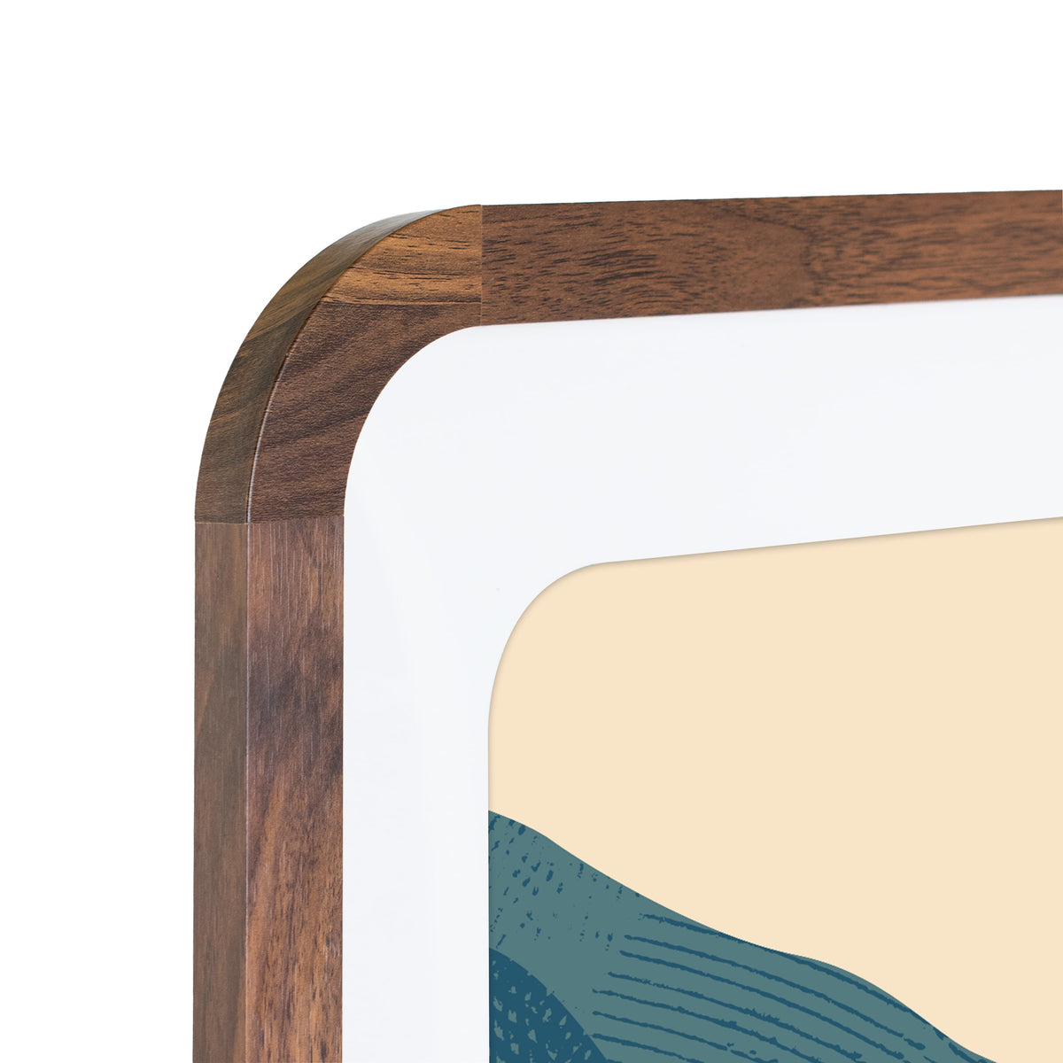 Mainstays Rounded Corner Poster Frame, 22 x 28, Fits 18 x 24 with Mat, Walnut Woodgrain