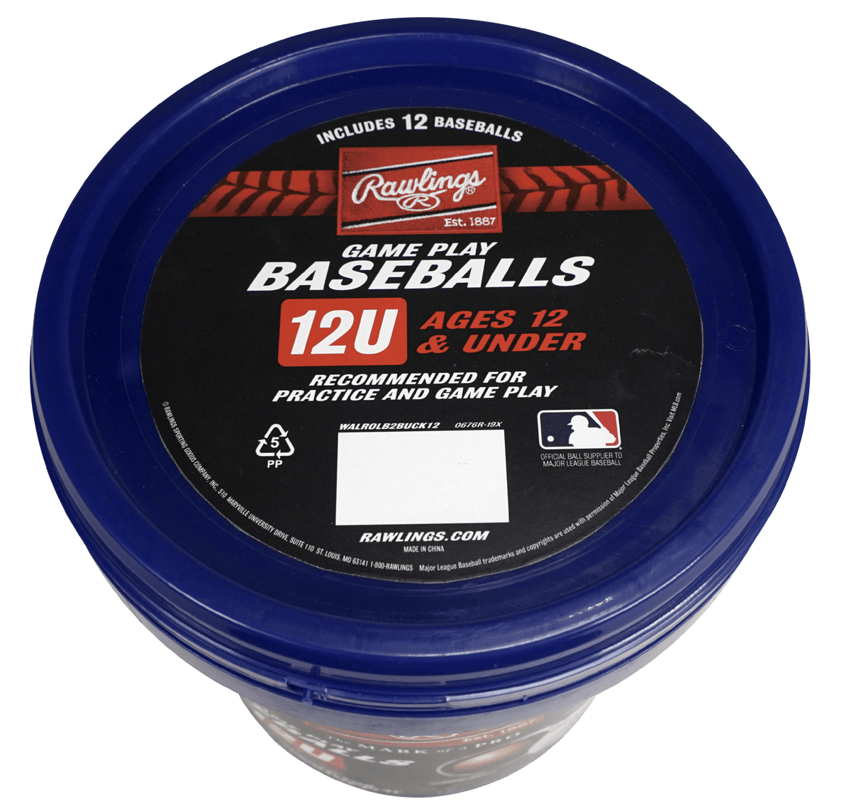 Rawlings | Official League ROLB2 Youth Practice Baseball | 12U | Bucket | 12 Count