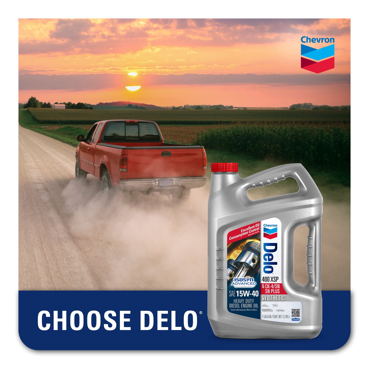 Chevron Delo XSP 15W-40 Heavy Duty Synthetic Diesel Motor Oil, 1 Gallon
