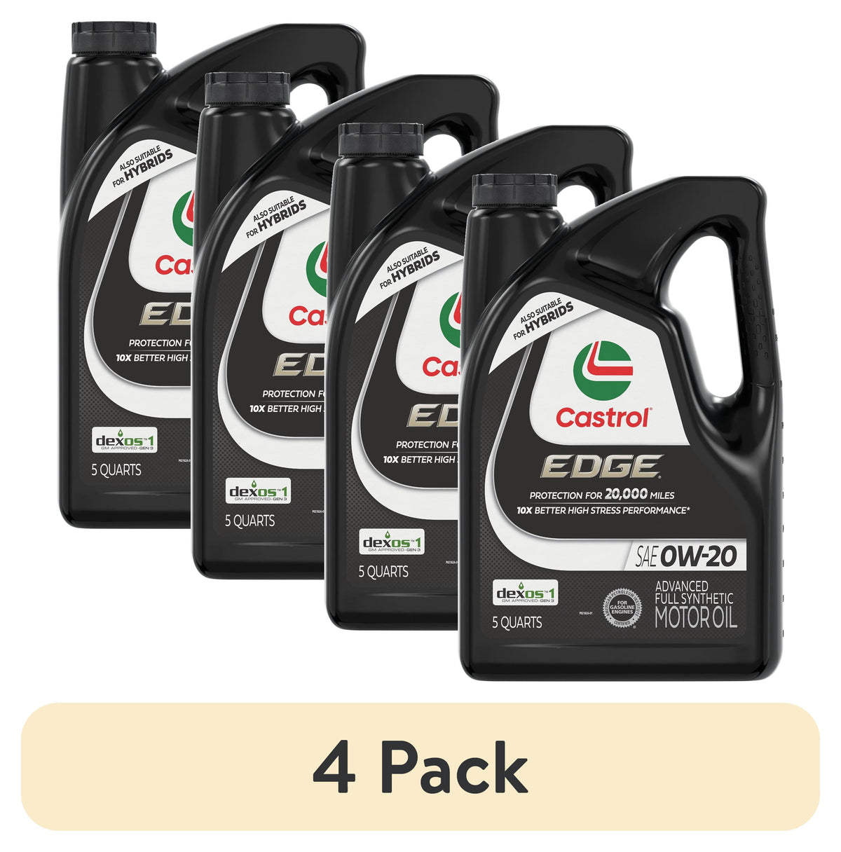 Castrol EDGE 0W-20 Advanced Full Synthetic Motor Oil, 5 Quarts