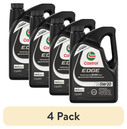 Castrol EDGE 0W-20 Advanced Full Synthetic Motor Oil, 5 Quarts