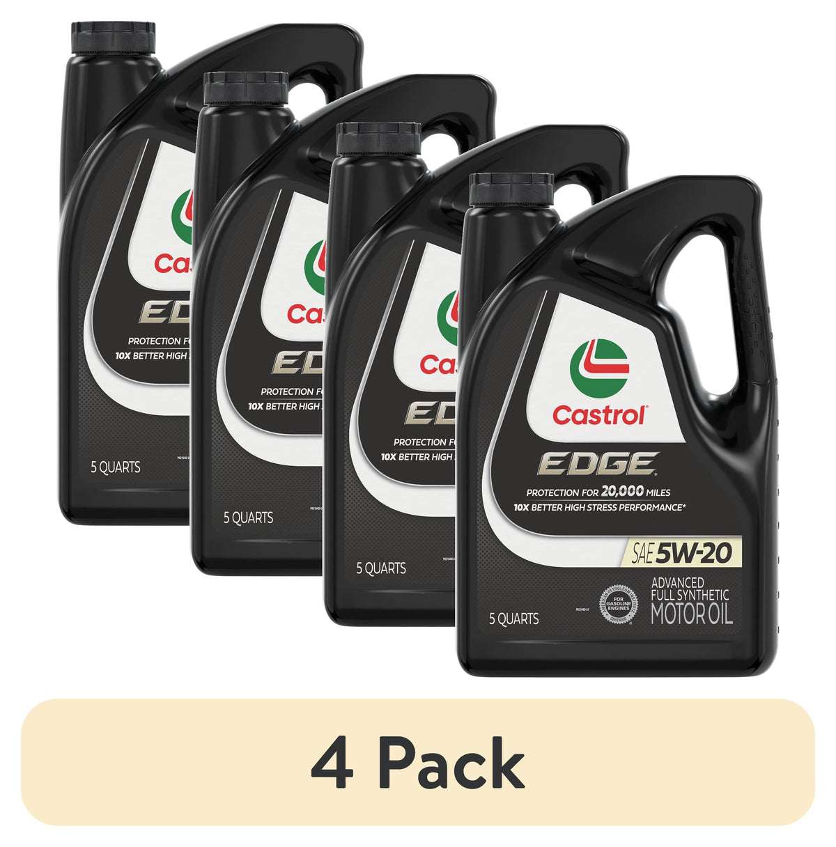 Castrol EDGE 5W-20 Advanced Full Synthetic Motor Oil, 5 Quarts