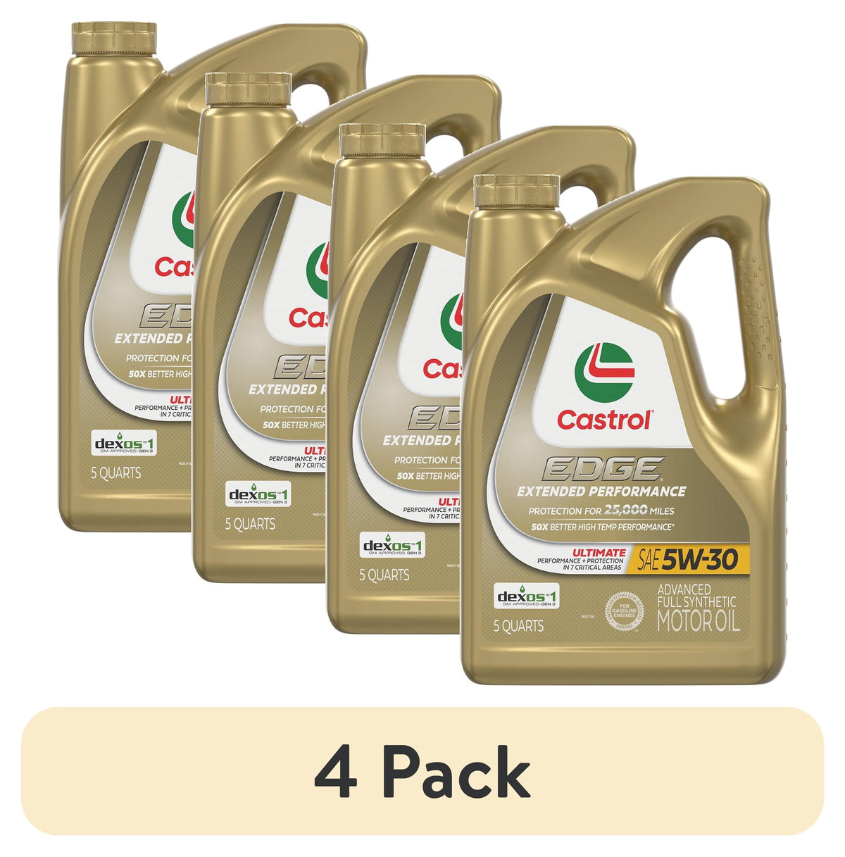 Castrol EDGE Extended Performance 5W-30 Advanced Full Synthetic Motor Oil, 5 Quarts