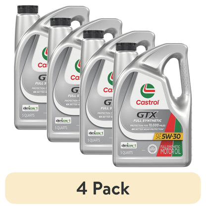 (2 pack) Castrol GTX Full Synthetic 5W-30 Motor Oil, 5 Quarts (RFID)