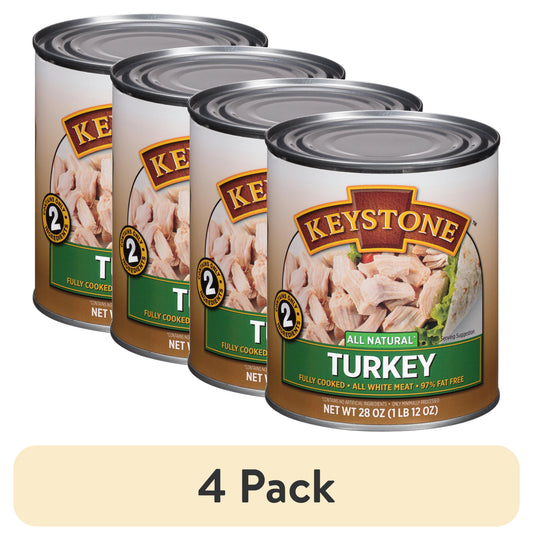 (4 pack) Keystone All Natural Turkey, 28 oz Can