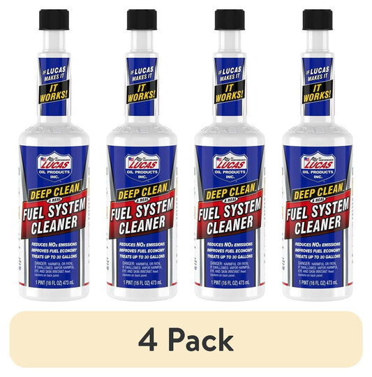 (4 pack) Lucas Oil 10512 Deep Clean Fuel System Cleaner Performance Additive 16 Ounce