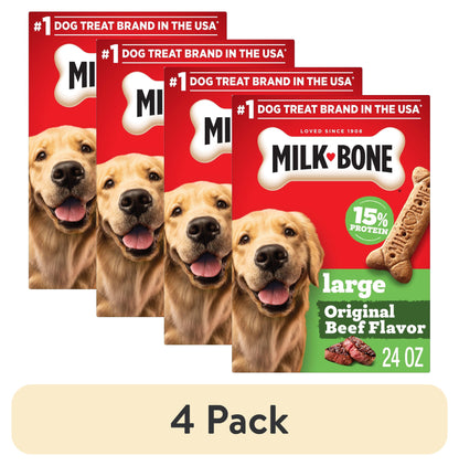 (2 pack) Milk Bone Crunchy Large Dog Treats, 10 Lb. Box, Original Beef Flavor