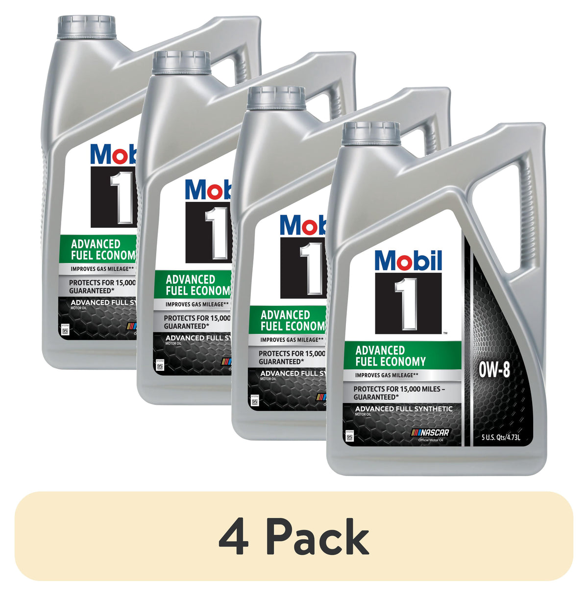 Mobil 1 Advanced Fuel Economy Full Synthetic Motor Oil 0W-8, 5 Quart