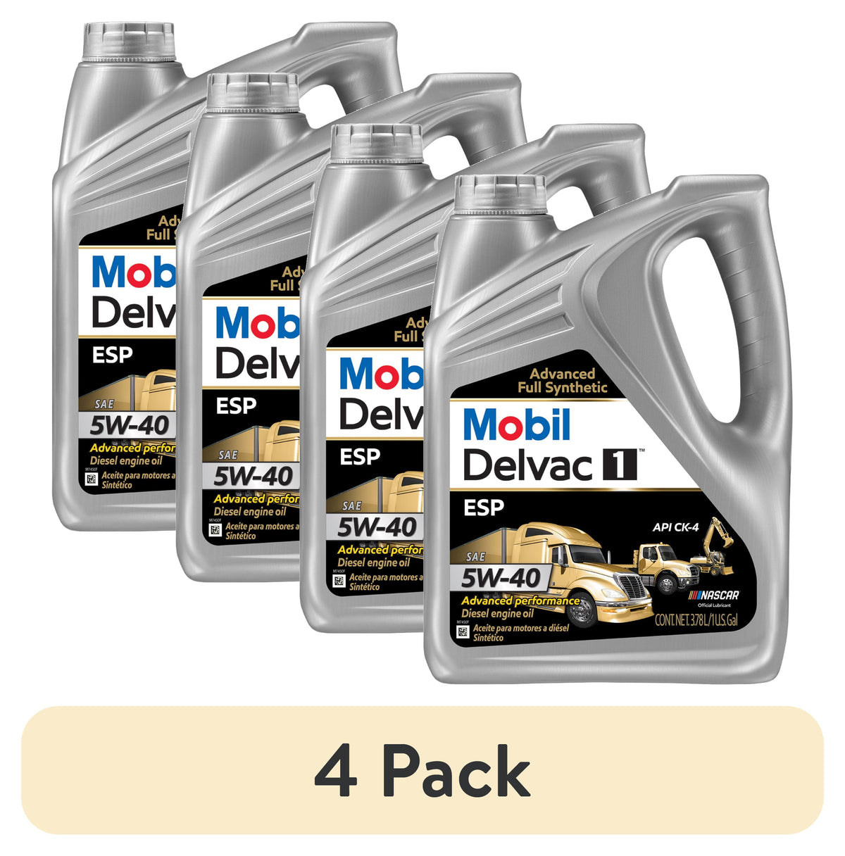 Mobil Delvac 1 ESP Heavy Duty Full Synthetic Diesel Engine Oil 5W-40, 1 Gal.