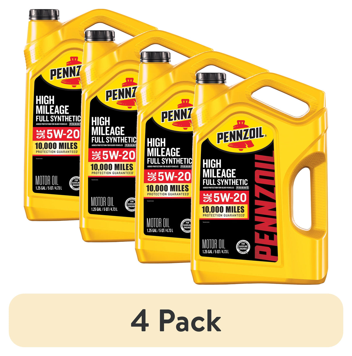 (2 pack) Pennzoil High Mileage Full Synthetic 5W-20 Motor Oil, 5 Quart