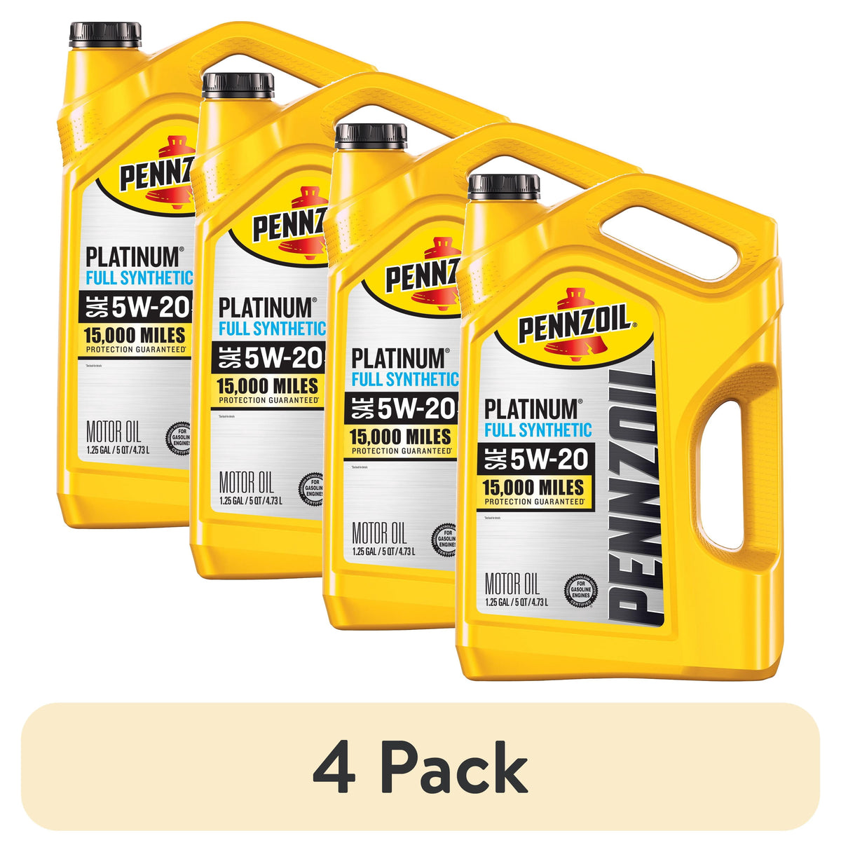 (2 pack) Pennzoil Platinum Full Synthetic 5W-20 Motor Oil, 5-Quart