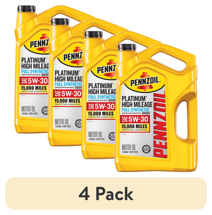 Pennzoil Platinum High Mileage Full Synthetic 5W-30 Motor Oil, 5 Quart