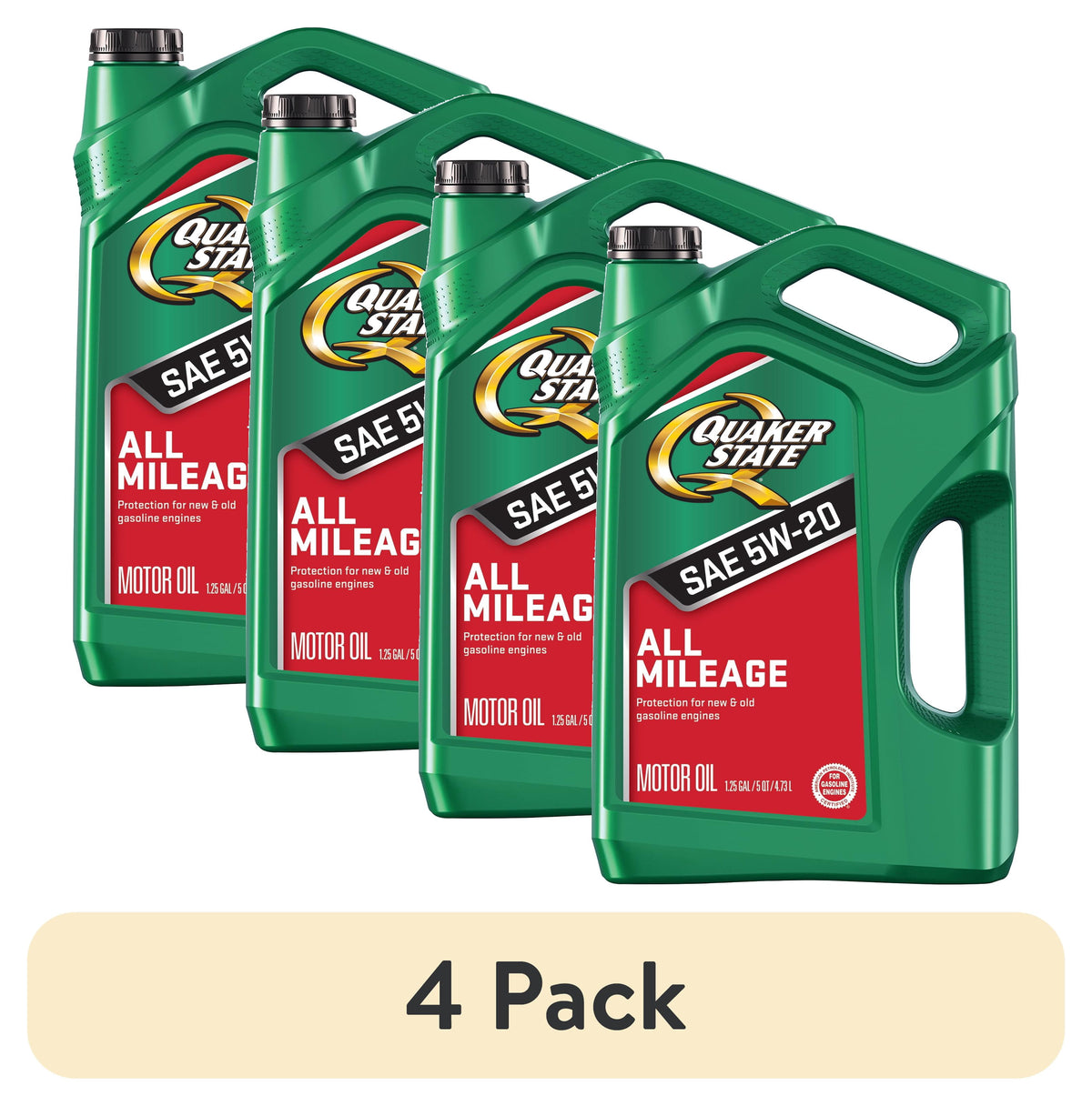 (2 pack) Quaker State All Mileage 5W-20 Motor Oil, 5 Quart