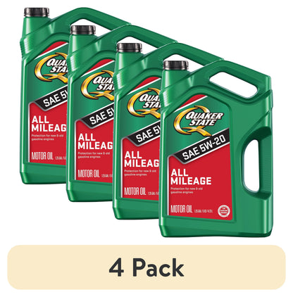 (2 pack) Quaker State All Mileage 5W-20 Motor Oil, 5 Quart