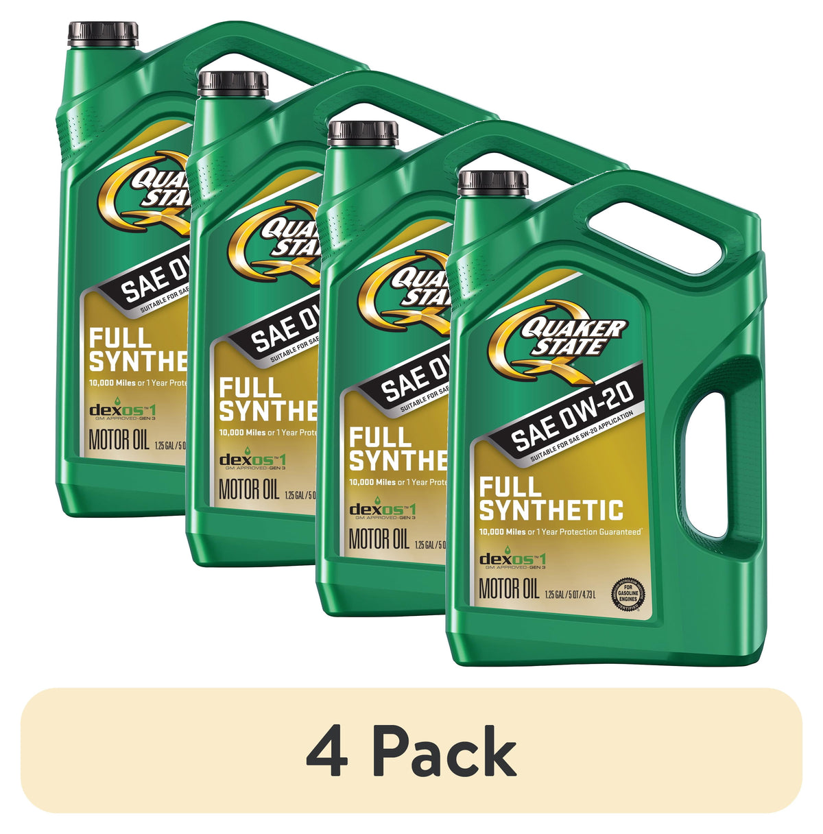 (2 pack) Quaker State Full Synthetic 0W-20 Motor Oil, 5-Quart
