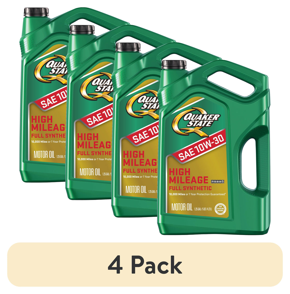(2 pack) Quaker State Full Synthetic High Mileage 10W-30 Motor Oil, 5 Quart
